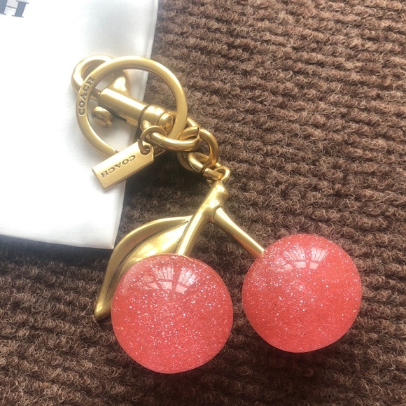 Coach Gold Cherry Keychain